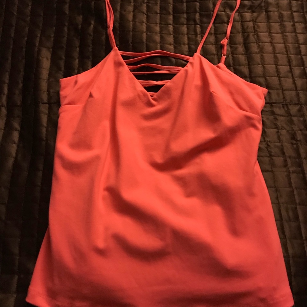 Coral pink Bebe lined tank top